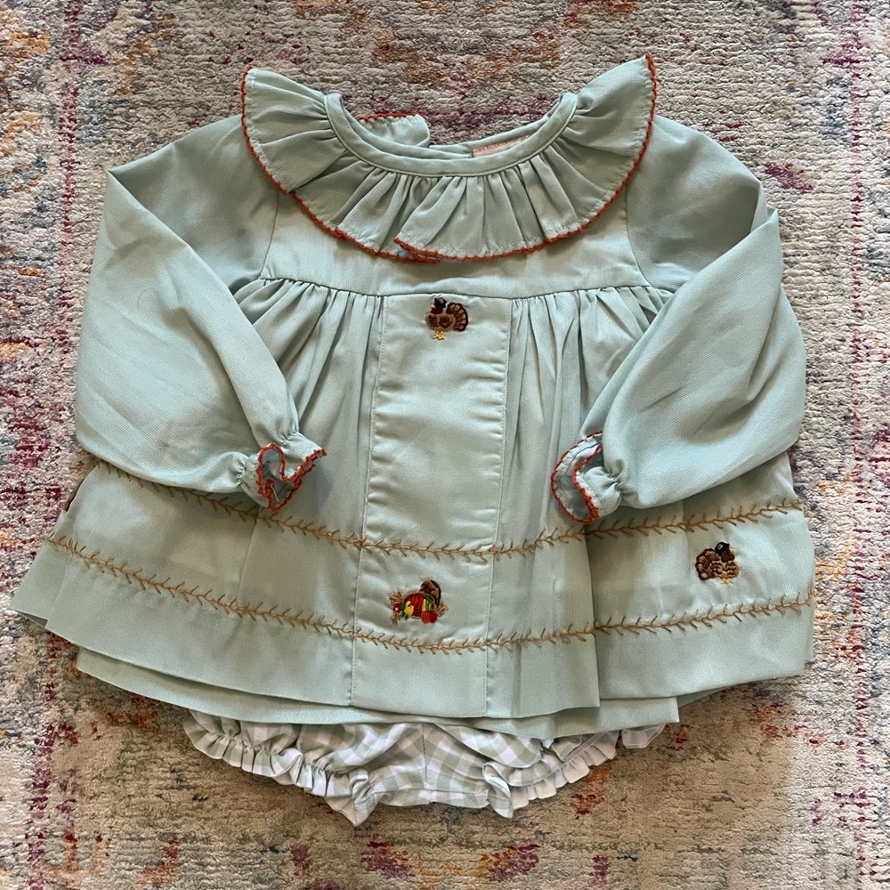 Smockingbird Turkey Diaper Set